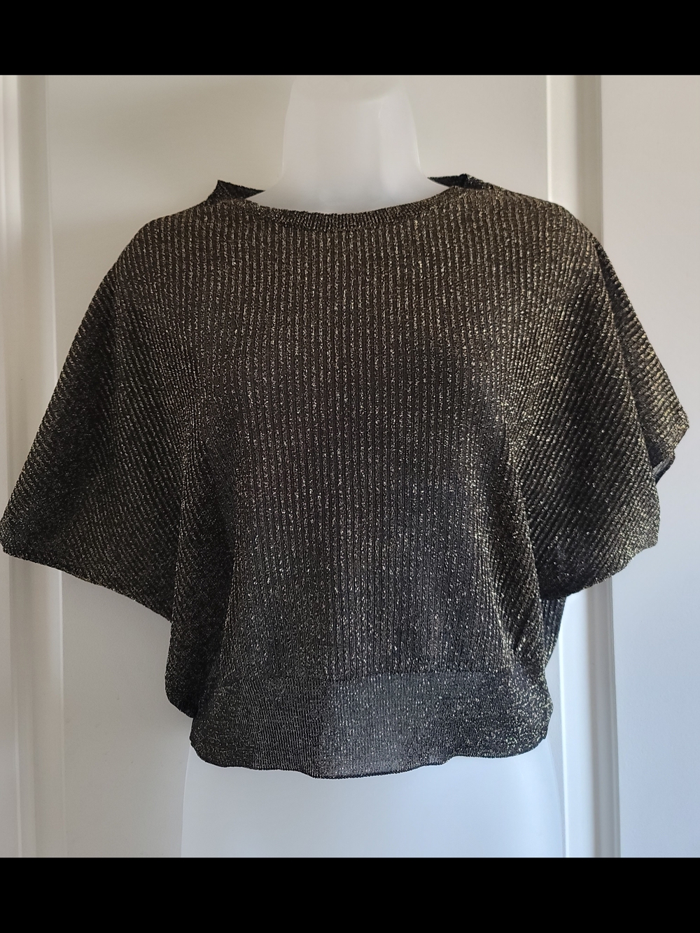 Mango Black Sweater with Gold Lurex Threading - Picture 6 of 10